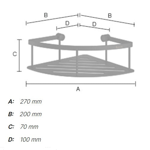 Smedbo - SIDELINE Design Corner Shower Basket, Solid Brass Construction - DK3031