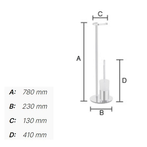 Smedbo - OUTLINE Toilet Roll Holder Free Standing / Toilet Brush incl. Container, FK312P