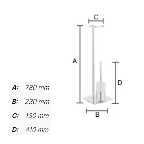 Smedbo - OUTLINE Toilet Roll Holder Free Standing / Toilet Brush incl. Container, FK322P