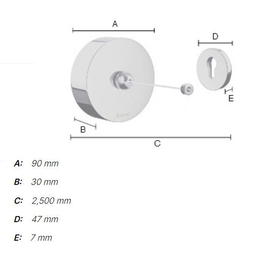 Smedbo - OUTLINE Retractable Clothes Line, FK480