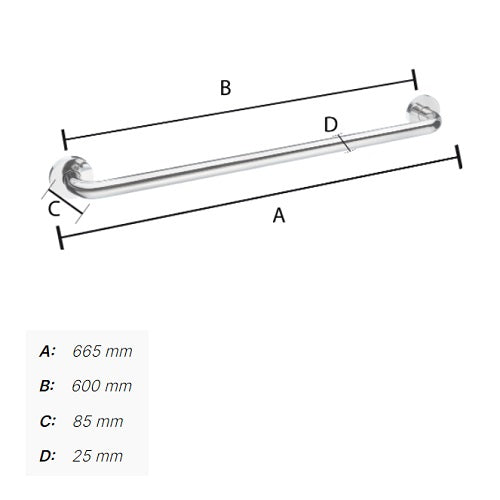 Smedbo - LIVING Grab Bar, Long, FK807