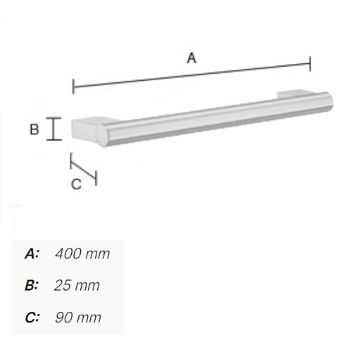 Smedbo - LIVING Grab Bar - Short, Polished Chrome FK810