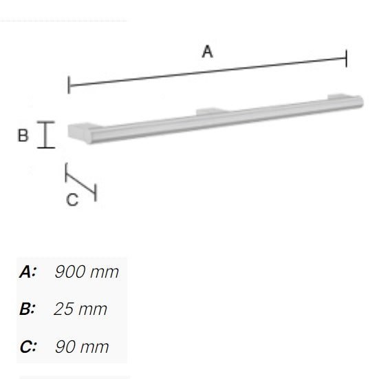 Smedbo - LIVING Grab Bar - Long, Polished Chrome FK811