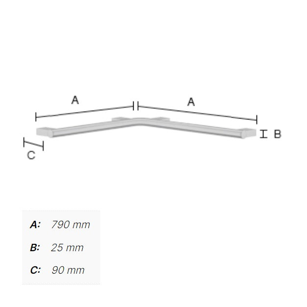 Smedbo - LIVING Grab Bar - V-shape, Corner, FK815
