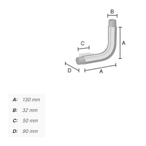 Smedbo - LIVING Connection L-shape for Grab bar, Right, FK831