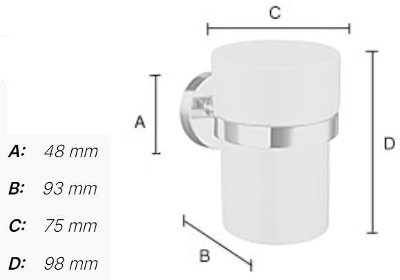 Smedbo - HOME Holder with Tumbler | Porcelain
