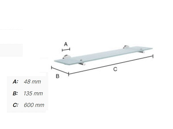 Smedbo - HOME Bathroom Frosted Glass Shelf - HK347