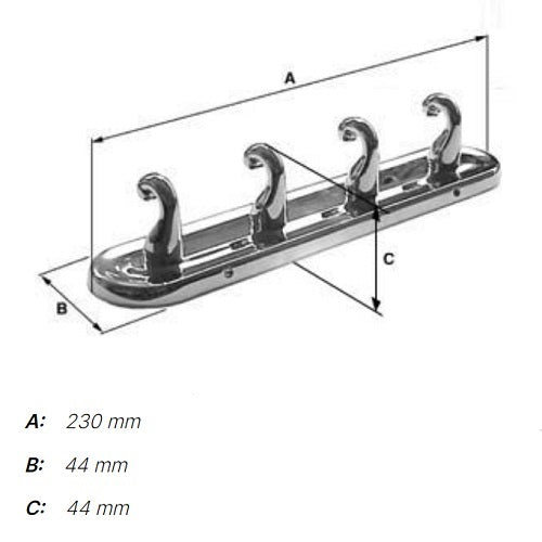 Smedbo - VILLA Quadruple Hook, K259, V259