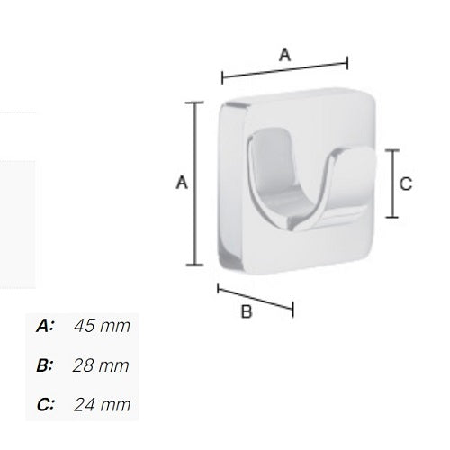 Smedbo - ICE Towel Hook, Polished Chrome OK355