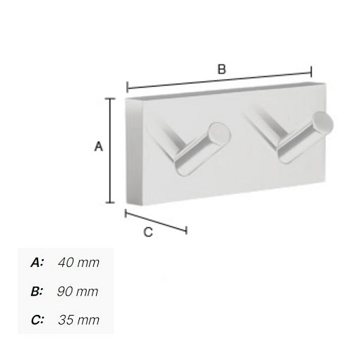 Smedbo - HOUSE Double Towel Hook - RK356, RV356, RX356