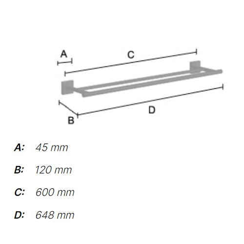 Smedbo - HOUSE Double Towel Rail - RK3364
