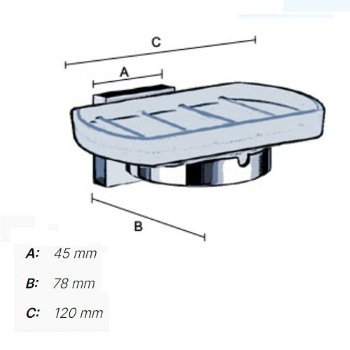 Smedbo - HOUSE Holder with Soap Dish Frosted Glass - RK342, RX342