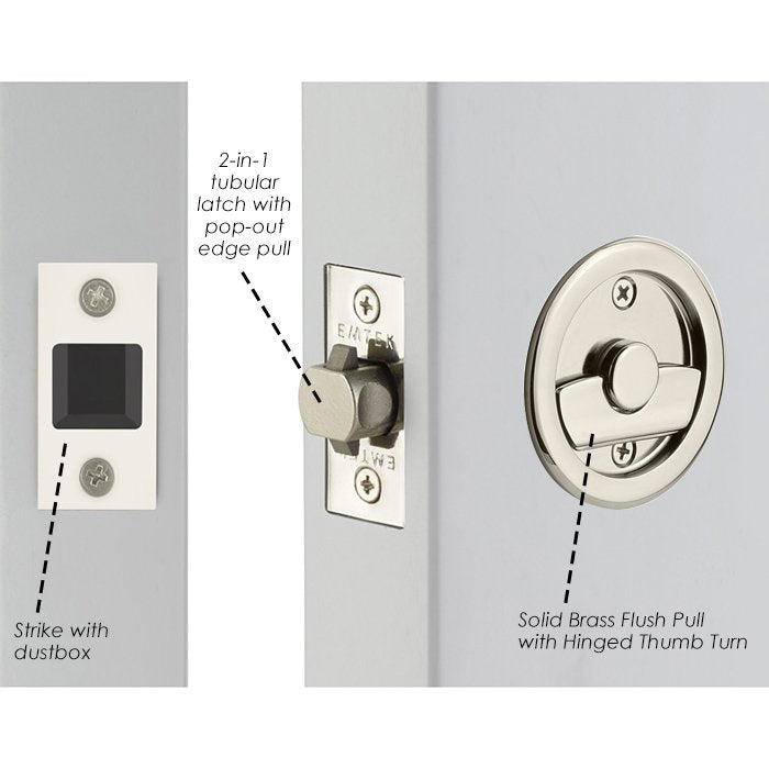 Emtek Tubular Round Privacy Pocket Door Lock