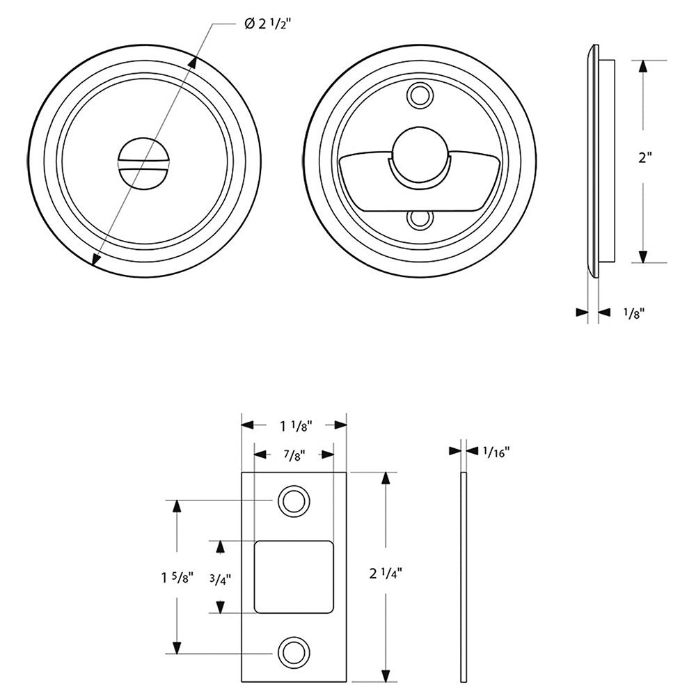 Emtek Tubular Round Privacy Pocket Door Lock