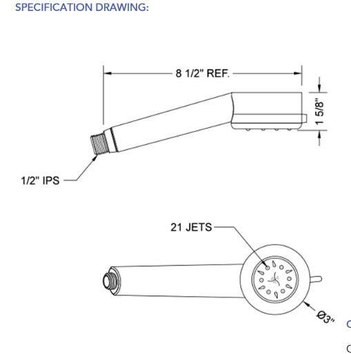 Jaclo S468 Cylindrica 5 Handshower Flow Rate 2.0