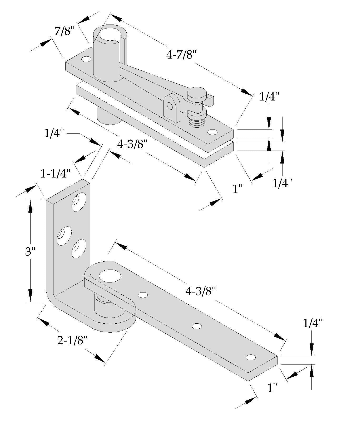 ABH 0327 Pivot Set - Center Hung (Non-Handed)