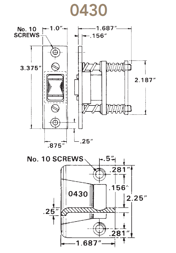 Baldwin - Estate Collection - General Hardware - 0430 Roller Catch w/ Full Lip Strike