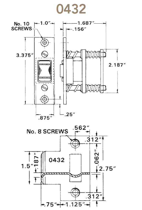 Baldwin - Estate Collection - General Hardware - 0432 Roller Catch w/ T-Strike