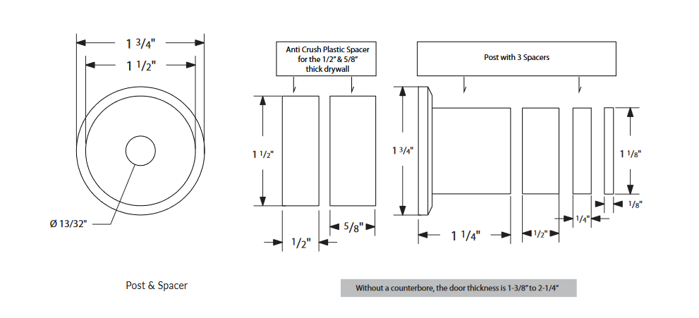 Emtek - Flat Track Sliding Barn Door Hardware - Low Profile Concealed Wheel (Track Included)