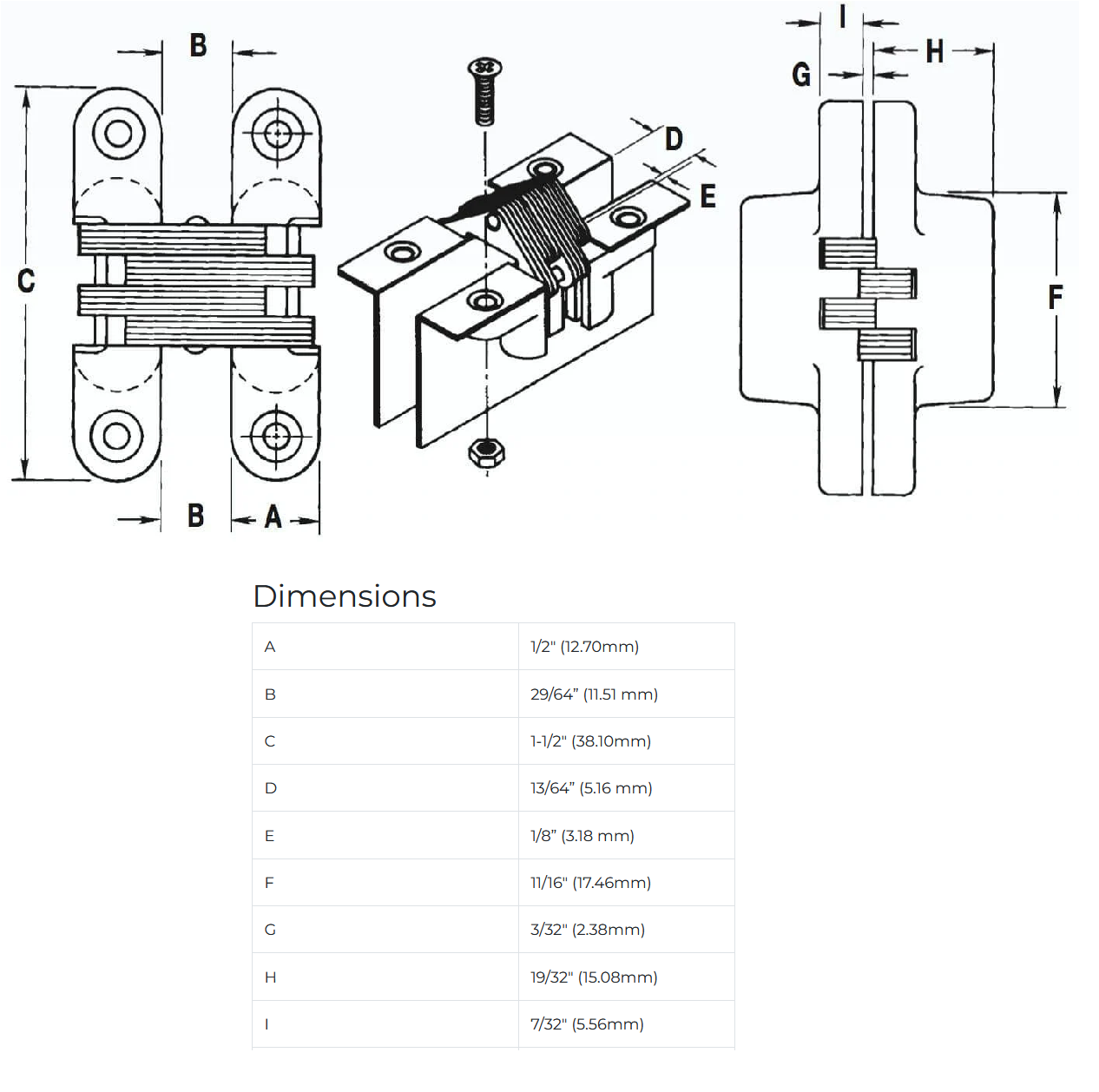 SOSS #114 Concealed Surface Mount Invisible Hinge (Pair)