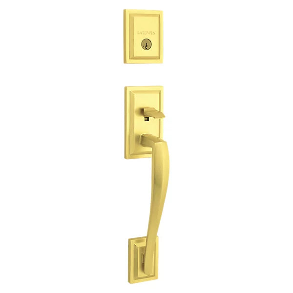 Baldwin - Prestige Collection - Tubular Entry Handlesets - Torrey Pines (TPH) Sectional Handleset w/ Torrey Lever In Satin Brass