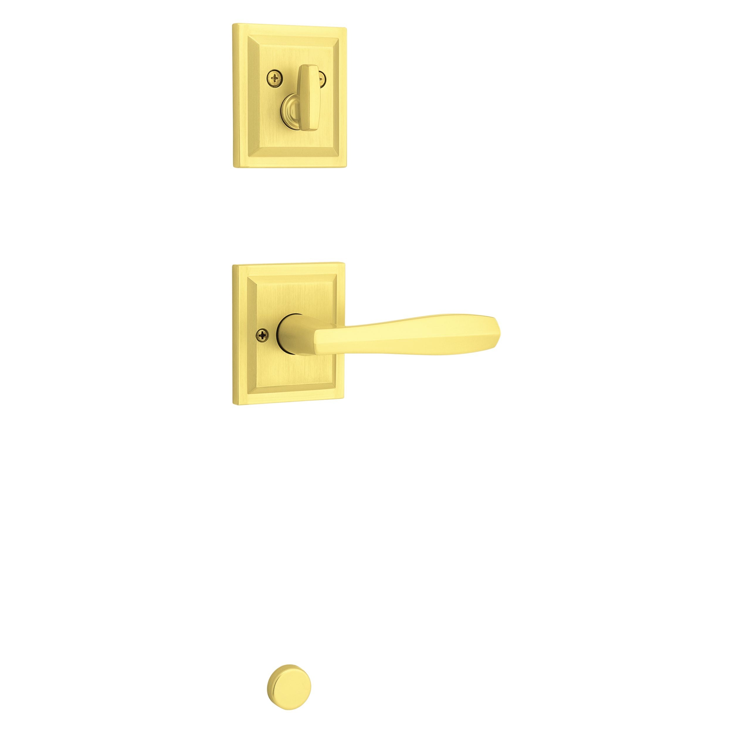 Baldwin - Prestige Collection - Tubular Entry Handlesets - Torrey Pines (TPH) Sectional Handleset w/ Torrey Lever In Satin Brass