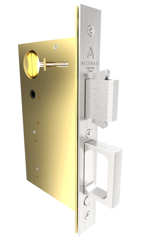Accurate - Pocket Door Locks - 2002CPDL Functions Edge Pull (Lock Body Only)