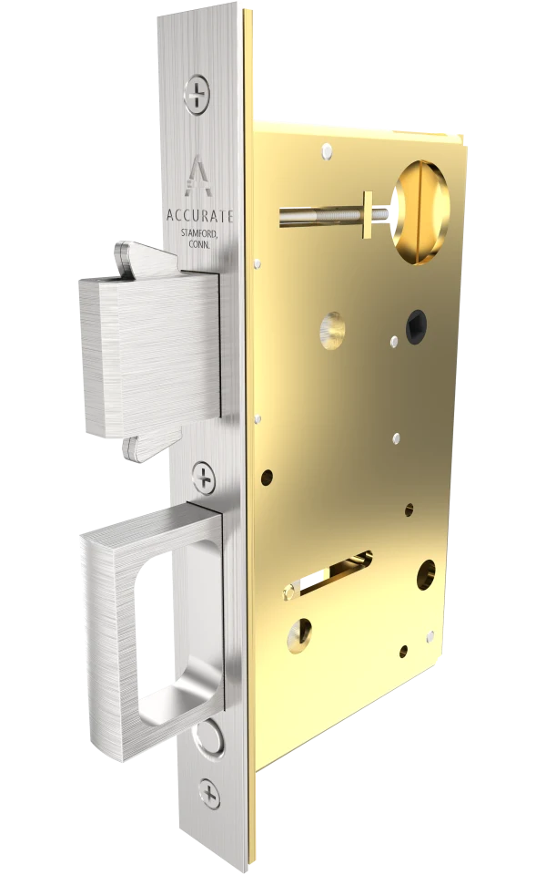 Accurate - Pocket Door Locks - 2002CPDL Functions Edge Pull (Lock Body Only)