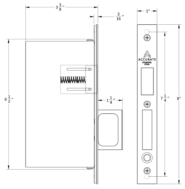 Accurate - Pocket Door Sets - Invisi-Mount Fastener Double Door (Keyed Privacy)