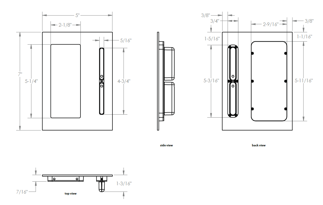 Emtek - Barn Door Hardware - Modern Rectangular Barn Door Privacy Lock And Flush Pull With Strike