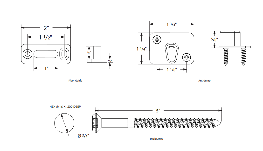 Emtek - Flat Track Sliding Barn Door Hardware - Low Profile Concealed Wheel (Track Included)