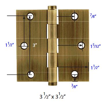 Emtek - Solid Brass Hinges - Heavy Duty Ball Bearing Hinges (Pairs)