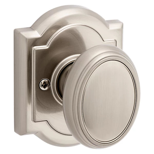 Baldwin - Prestige Collection - Knobs & Levers - Carnaby (CYK) Knob w/ Arch Rose In Satin Nickel