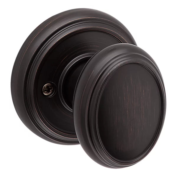 Baldwin - Prestige Collection - Knobs & Levers - Carnaby (CYK) Knob w/ Round Rose In Venetian Bronze