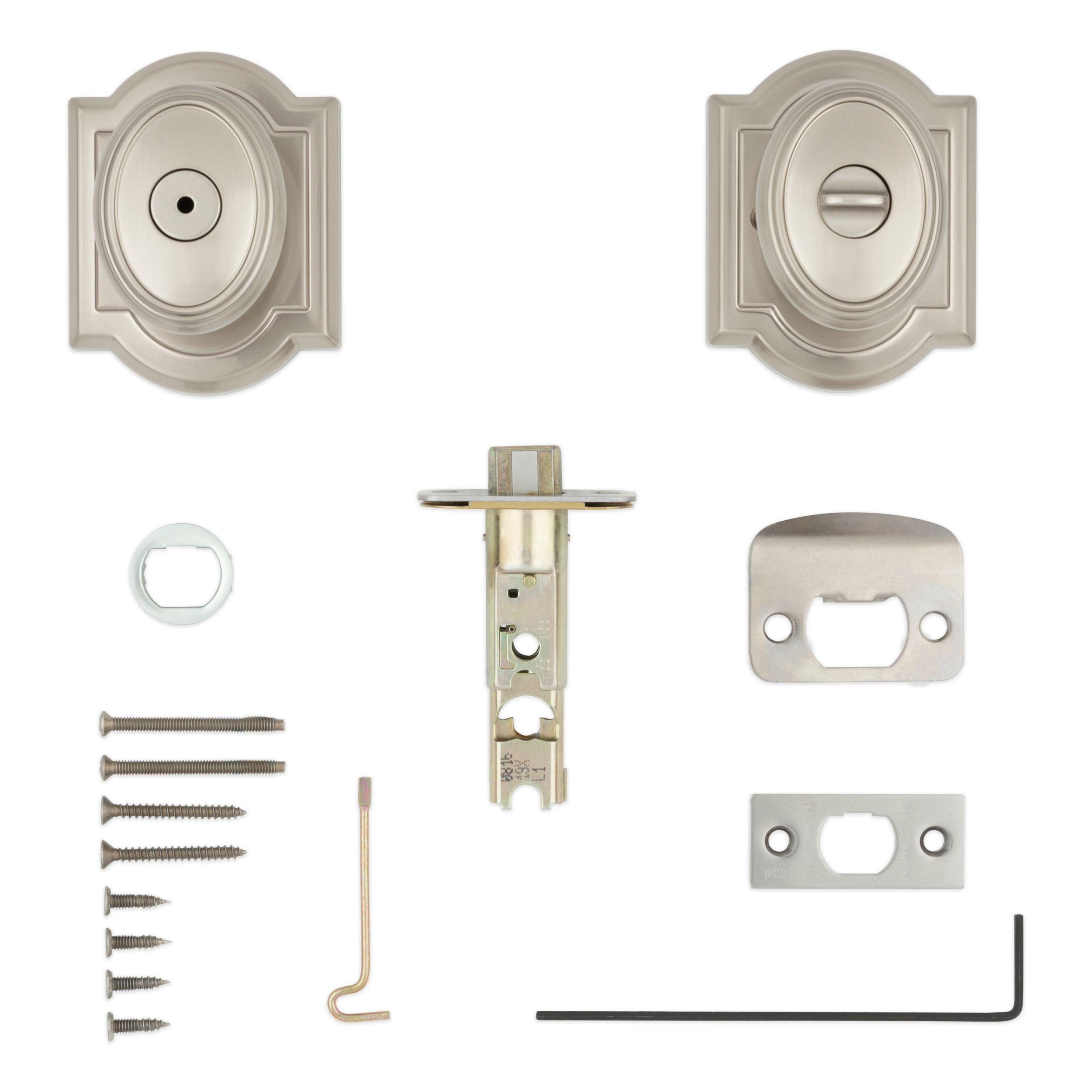 Baldwin - Prestige Collection - Knobs & Levers - Carnaby (CYK) Knob w/ Arch Rose In Satin Nickel