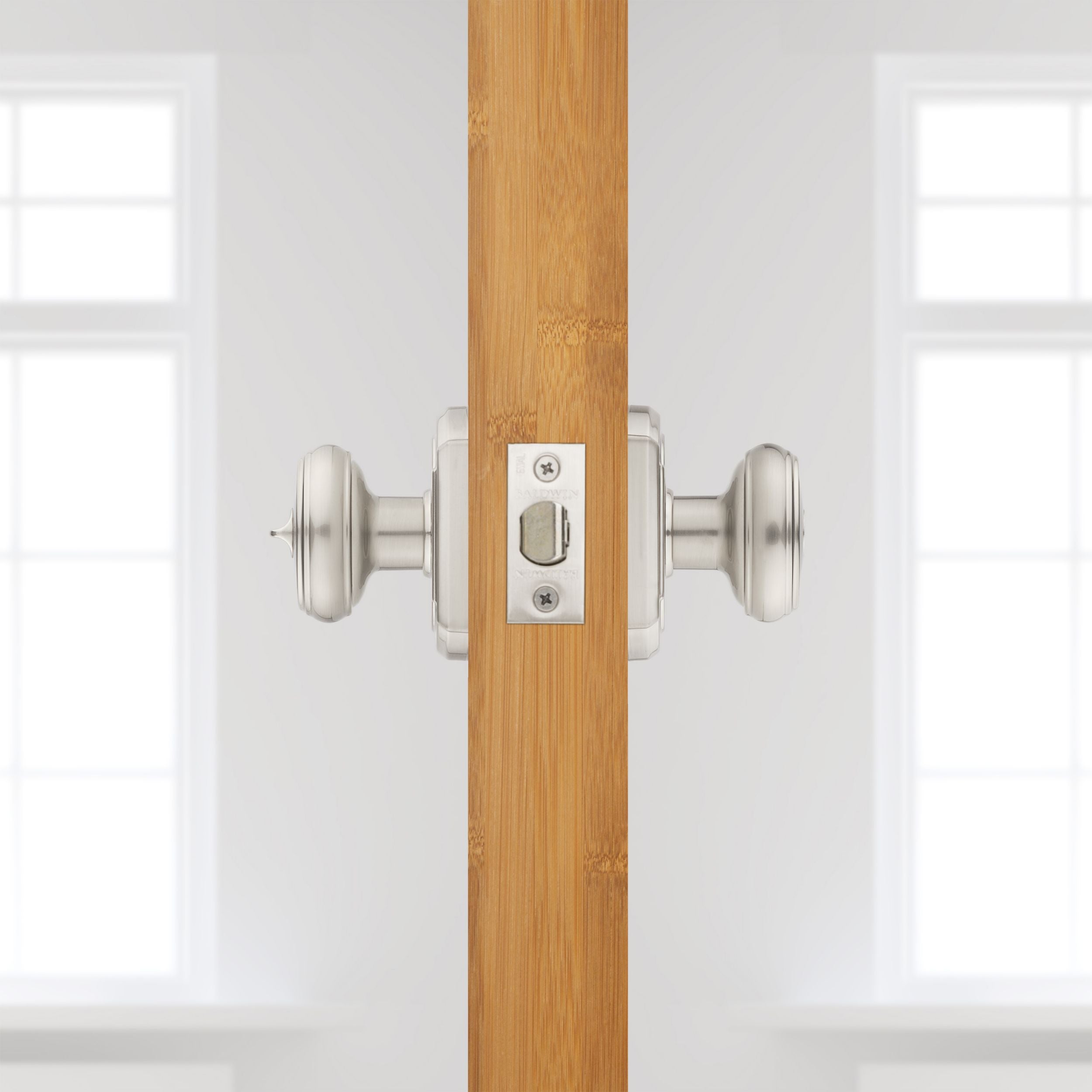 Baldwin - Prestige Collection - Knobs & Levers - Carnaby (CYK) Knob w/ Arch Rose In Satin Nickel