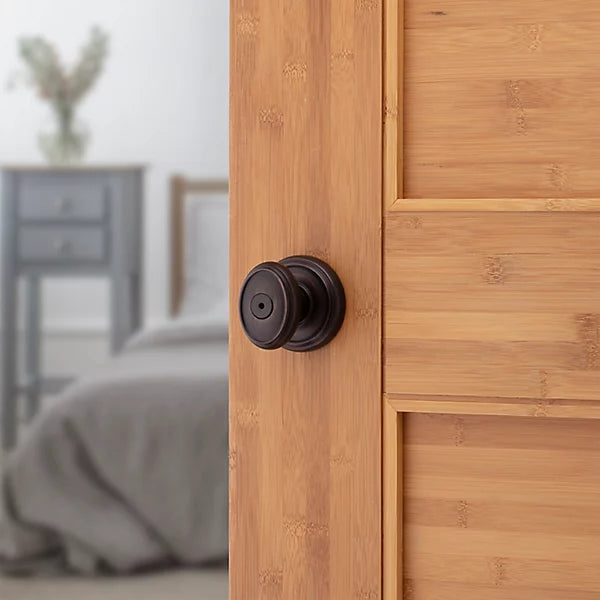 Baldwin - Prestige Collection - Knobs & Levers - Carnaby (CYK) Knob w/ Round Rose In Venetian Bronze