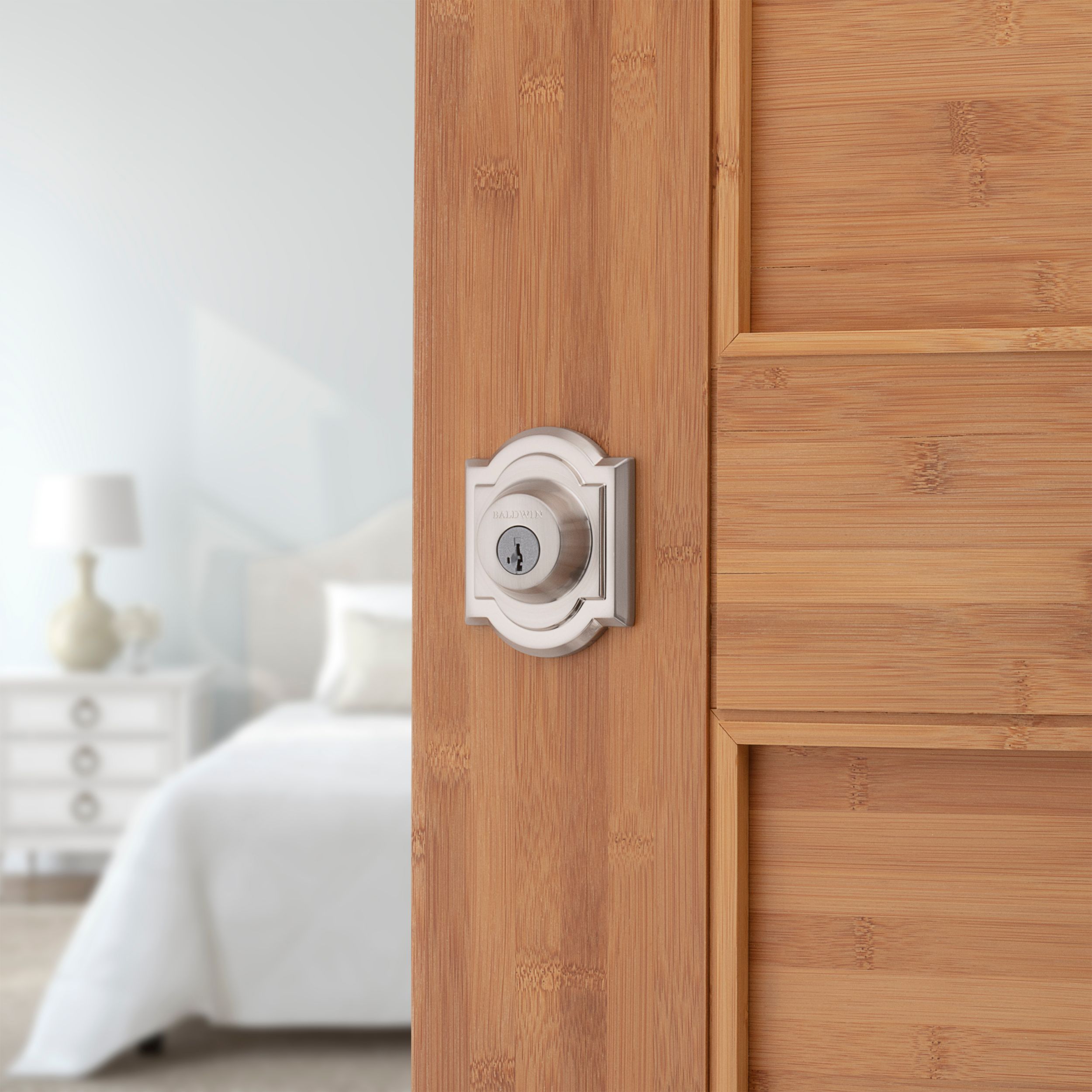 Baldwin - Prestige Collection - Deadbolts - Single Cylinder Arch Deadbolt In Satin Nickel