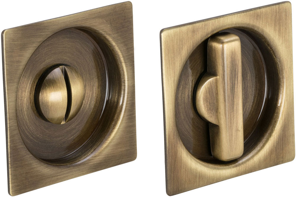 Omnia 3910S/3911S Solid Brass Pocket Door Lock & Trim