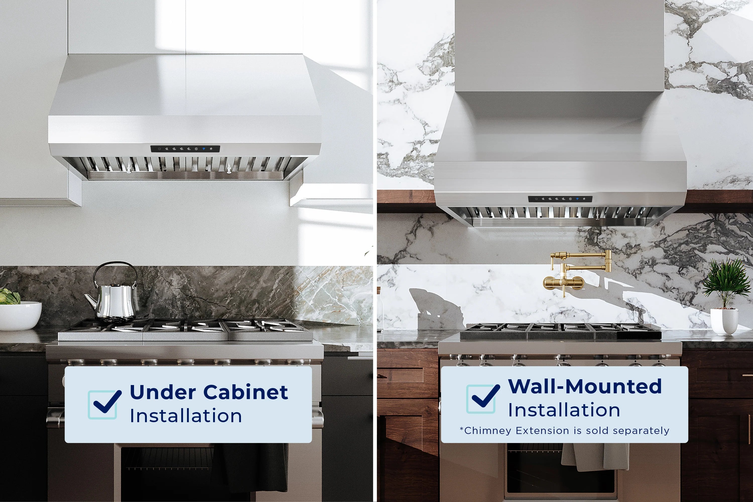 Hauslane - Under Cabinet/Wall-Mounted Range Hoods - PRO500 Ducted Range Hood