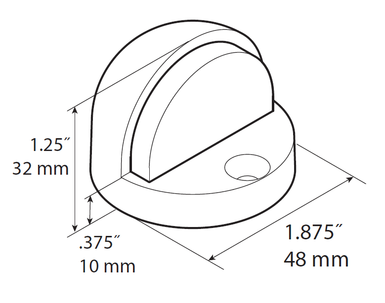 Baldwin - Estate Collection - Door Stops - 4005 Half Dome Floor Mounted Door Bumper