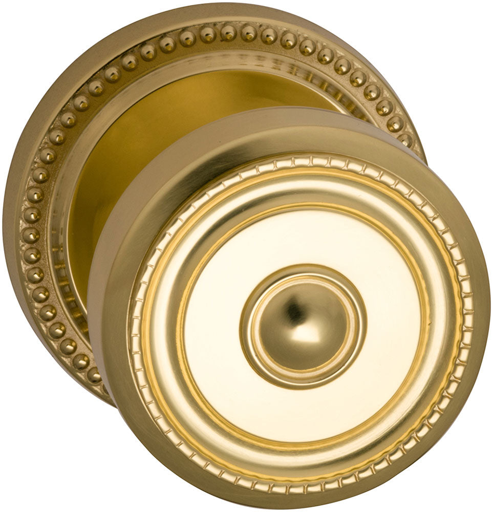 Omnia Style #430 Traditions Solid Brass Beaded Knob (with 577 Rose)