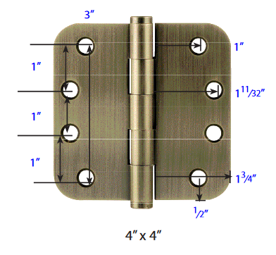 Emtek - Solid Brass Hinges - Heavy Duty Plain Bearing Hinges (Pairs)