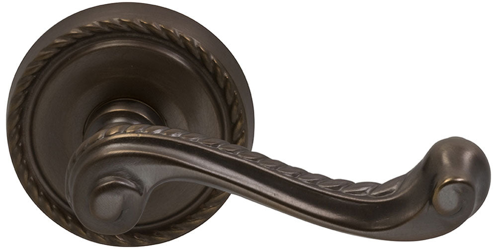 Omnia Style #570 Traditions Solid Brass Ornate Door Lever (with 579 Rose)