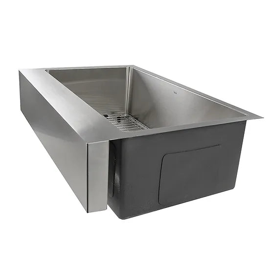 Nantucket Sink Pro Series EZApron33 , "Patented" Design Pro Series Single Bowl Undermount Stainless Steel Kitchen Sink with 7 Inch Apron Front