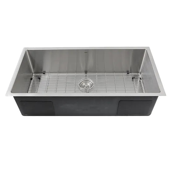 Nantucket Sink Pro Series SR3618-16 , 36 Inch Pro Series Oversized Large Rectangle Single Bowl Undermount Small Radius Corners Stainless Steel Kitchen Sin