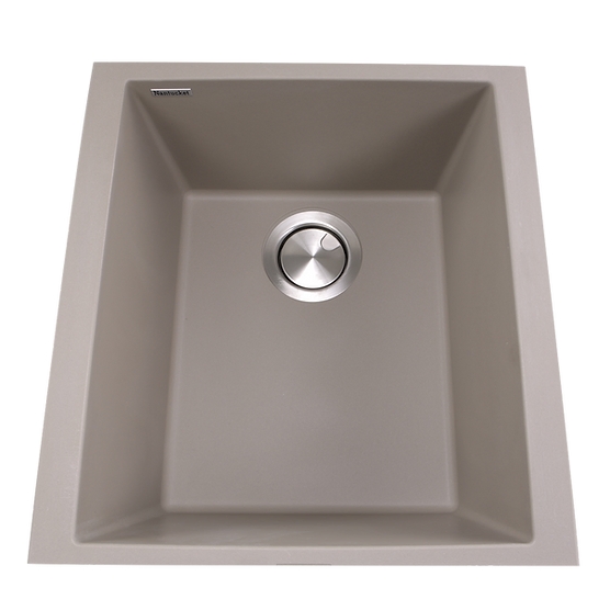 Nantucket Sink Plymouth PR1716-(BL,BR,TI,TR,W) 17" Single Bowl Undermount Granite Composite Bar-Prep Sink