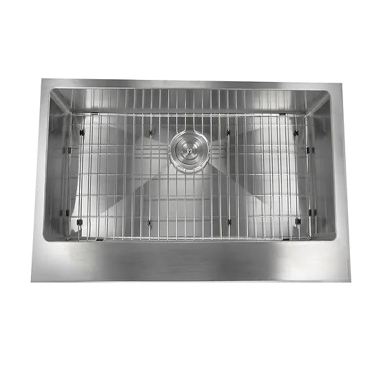 Nantucket Sink Pro Series EZApron33-9 , "Patented" Design Pro Series Single Bowl Undermount Stainless Steel Kitchen Sink with 7 Inch Apron Front