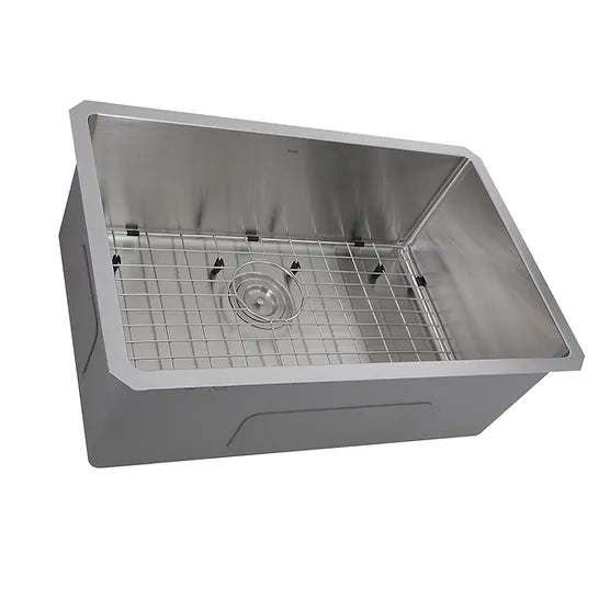 Nantucket Sink Pro Series SR2818-16 , Pro Series Rectangle Single Bowl Undermount Small Radius Corners Stainless Steel Kitchen Sink, 16 Gauge