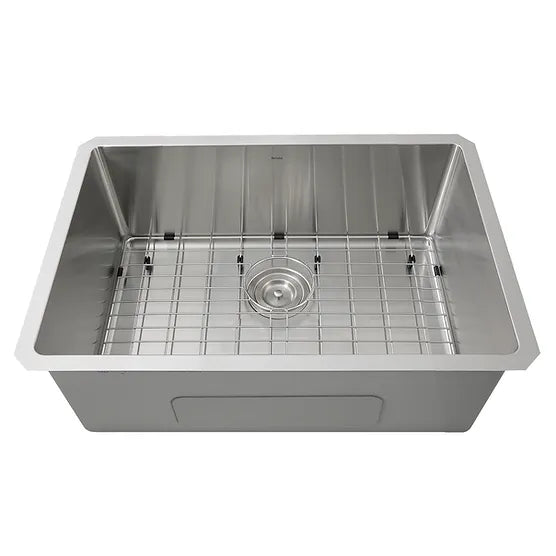 Nantucket Sink Pro Series SR2818-16 , Pro Series Rectangle Single Bowl Undermount Small Radius Corners Stainless Steel Kitchen Sink, 16 Gauge